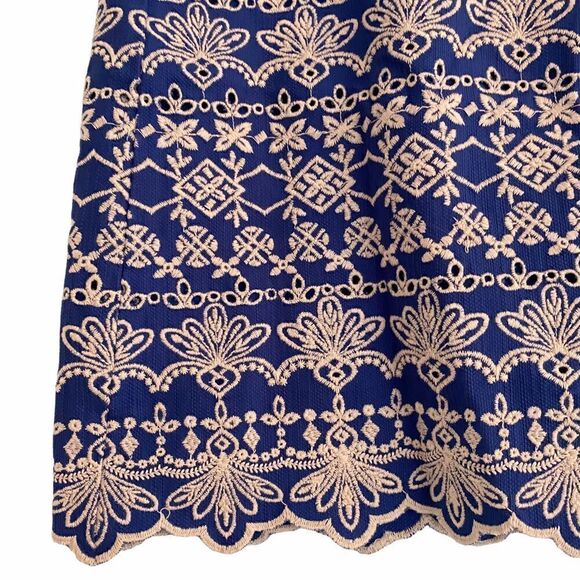 LOFT Blue and White Pencil Skirt - Picture 2 of 6